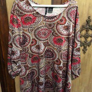 Women's New Directions Paisley Tunic Top Blouse Size M More like a Large